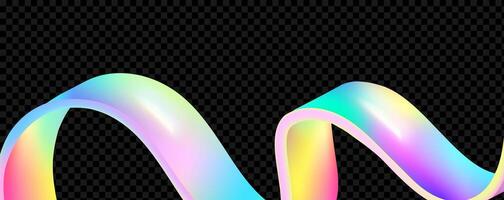 Abstract holographic wave.Flow iridescent fluid.Dynamic spectrum ribbon. vector