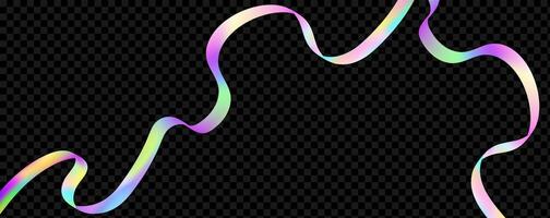 Abstract holographic wave.Flow iridescent fluid.Dynamic spectrum ribbon. vector