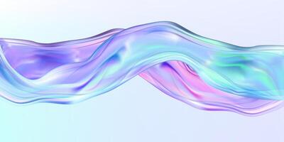 Abstract holographic wave.Flow iridescent fluid.Dynamic spectrum ribbon. vector