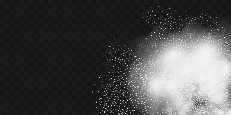 A realistic set of white clouds of flour, sugar, washing powder. An explosion of snow dust in the air. A splash of ice crystals in a white blizzard cloud.