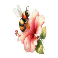 aigenerato ape su zinnia fiori png