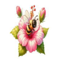 aigenerato ape su zinnia fiori png