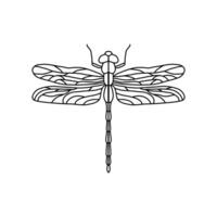 Black Dragonfly Sign Symbol Icon Logo . Dragonfly outline Isolated dragonfly on white background vector