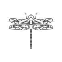 Black Dragonfly Sign Symbol Icon Logo . Dragonfly outline Isolated dragonfly on white background vector