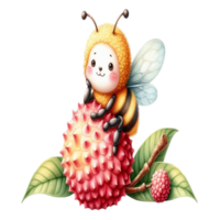 aigenerated bee on lychee png