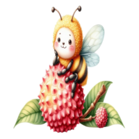 aigénéré abeille sur litchi png