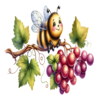 aigenerated bee on grape png