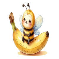aigenerated bee on banana png