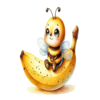 aigenerado abeja en plátano png