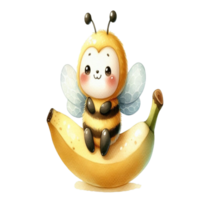 aigenerado abeja en plátano png