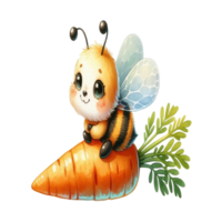 aigenerado abeja en Zanahoria png