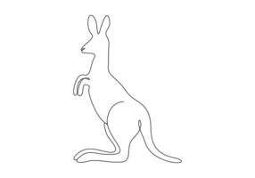 Kangaroo in one continuous line drawing free illustration vector