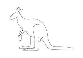 Kangaroo in one continuous line drawing free illustration vector