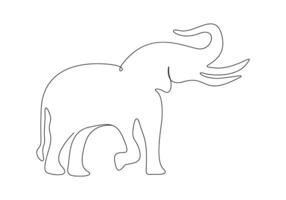 Elephant continuous single line drawing pro illustration vector