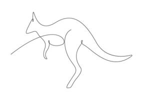 Kangaroo in one continuous line drawing pro illustration vector