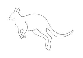 Kangaroo in one continuous line drawing free illustration vector