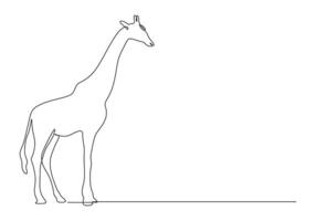 Giraffe in one continuous line drawing free illustration vector