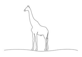 Giraffe in one continuous line drawing free illustration vector