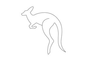 Kangaroo in one continuous line drawing pro illustration vector