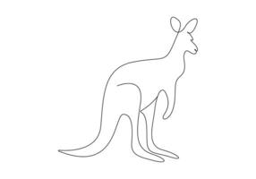 Kangaroo in one continuous line drawing pro illustration vector