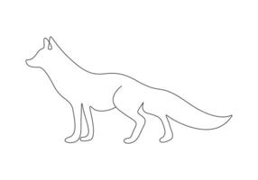 Fox in one continuous line drawing free illustration vector