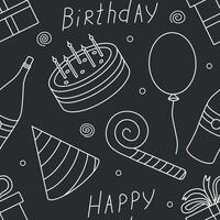 Happy birthday pattern. Seamless birthday background vector