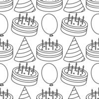 Happy birthday pattern. Seamless birthday background vector