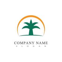 Palm tree summer logo template illustration vector
