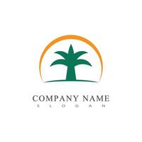 Palm tree summer logo template illustration vector