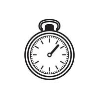 Stopwatch icon. Black Stopwatch icon on white background. illustration vector