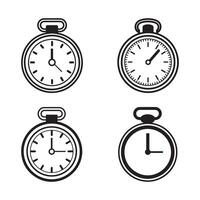 Stopwatch icon set. Black Stopwatch icon set on white background. illustration vector