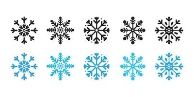 conjunto de nieve iconos ilustración en plano estilo vector