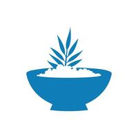 Rice Bowl icon on white background. illustration in trendy flat style vector