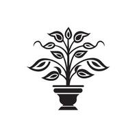 Plant icon. Black Plant icon on white background. illustration vector