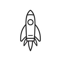 Rocket icon. Black Rocket icon on white background. illustration vector