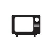 televisión icono. negro televisión icono en blanco antecedentes. ilustración vector