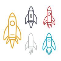 Set of Rocket icons. illustration in flat style vector