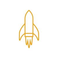 Rocket icon on white background. illustration in trendy flat style vector