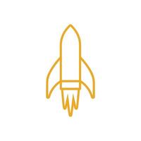 Rocket icon on white background. illustration in trendy flat style vector