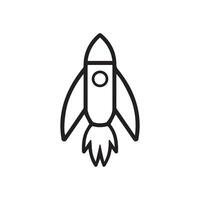 Rocket icon. Black Rocket icon on white background. illustration vector