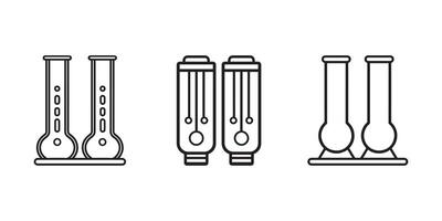 Test tube icon set. Black Test tube icon set on white background. illustration vector