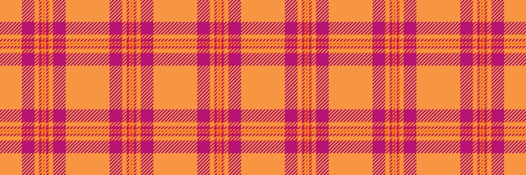 estructura textura controlar, etapa textil modelo tartán. geometría antecedentes sin costura tartán tela en naranja y rosado colores. vector