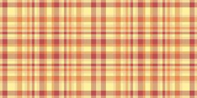 Give tartan textile background, tie texture seamless pattern. Many check plaid fabric in yellow and amber colors. vector