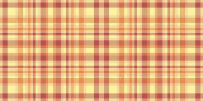 Give tartan textile background, tie texture seamless pattern. Many check plaid fabric in yellow and amber colors. vector