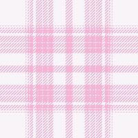 Plaid check pattern in pink. Seamless fabric texture. Tartan textile print. vector