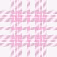 Plaid check pattern in pink. Seamless fabric texture. Tartan textile print. vector