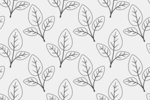 Hand drawn floral pattern design. Simple ornament with plant and leaf. vector