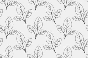 Hand drawn floral pattern design. Simple ornament with plant and leaf. vector