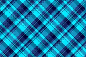 Regular seamless pattern, window background texture tartan. Thread check fabric plaid textile in cyan and blue colors. vector