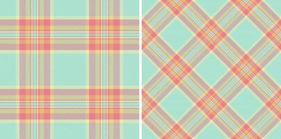Textile check plaid of pattern fabric with a tartan texture seamless background. Set in rainbow colors. Trousers for women. vector